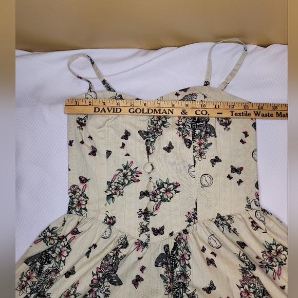 Hell Bunny Retro Rockabilly Pinup Steam Punk Butterfly Clock Fit and Flare Dress - Picture 8 of 11